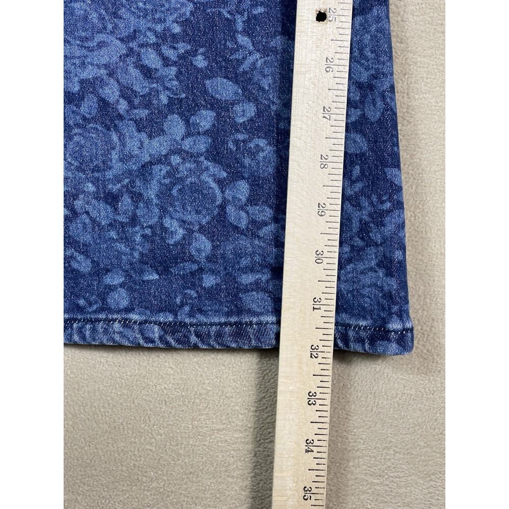 Lee Jeans Womens 30 Blue Floral Print Flare Leg High Rise Stretch Regular Fit - Picture 8 of 15